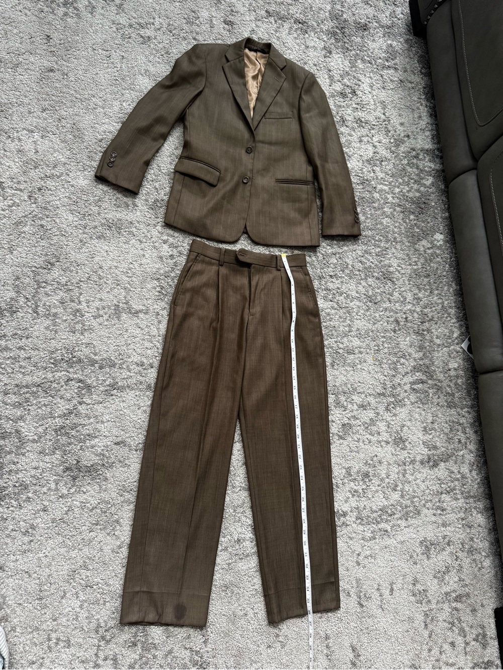 Caravelli Boys Size 12R Brown 2 Piece Suit Blazer Dress Pants
